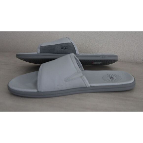 UGG 1124900 Men's Sz 9 Glacier Gray Seaside Slide Leather/Suede Sandals - Picture 6 of 10